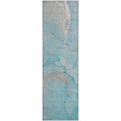 Luxury Washable Odyssey OY7 Teal 2'3" x 7'6" Rug