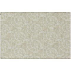 Indoor/Outdoor Surfside ASR41 Beige Washable 1'8" x 2'6" Rug