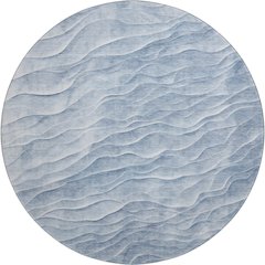 Machine Washable Indoor/Outdoor Pacifica Denim 8' x 8' Round Rug