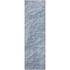 Machine Washable Indoor/Outdoor Pacifica Denim 2'3" x 7'6" Runner Rug