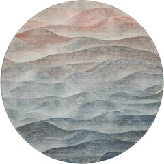 Machine Washable Indoor/Outdoor Pacifica Teal 8' x 8' Round Rug