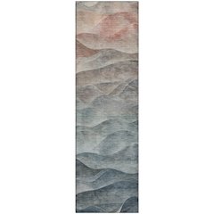Machine Washable Indoor/Outdoor Pacifica Teal 2'3" x 7'6" Runner Rug
