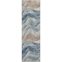 Machine Washable Indoor/Outdoor Pacifica Blue 2'3" x 7'6" Runner Rug