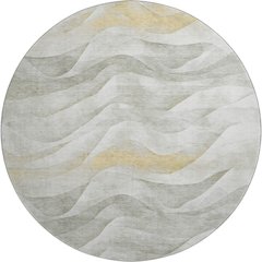 Machine Washable Indoor/Outdoor Pacifica Silver 8' x 8' Round Rug