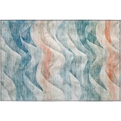 Machine Washable Indoor/Outdoor Pacifica Teal 1'8" x 2'6" Rug