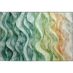 Machine Washable Indoor/Outdoor Pacifica Teal 1'8" x 2'6" Rug