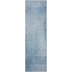 Machine Washable Indoor/Outdoor Pacifica Blue 2'3" x 7'6" Runner Rug
