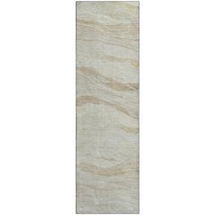 Machine Washable Indoor/Outdoor Pacifica Beige 2'3" x 7'6" Runner Rug