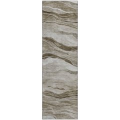 Machine Washable Indoor/Outdoor Pacifica Brown 2'3" x 7'6" Runner Rug