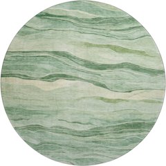 Machine Washable Indoor/Outdoor Pacifica Green 8' x 8' Round Rug