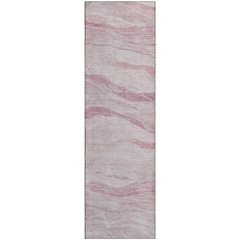 Machine Washable Indoor/Outdoor Pacifica Pink 2'3" x 7'6" Runner Rug