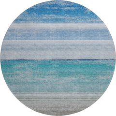 Machine Washable Indoor/Outdoor Pacifica Sky 8' x 8' Round Rug