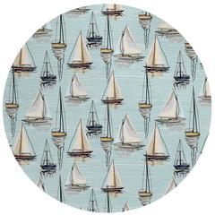 Indoor/Outdoor Harbor HA8 Teal Washable 8' x 8' Round Rug