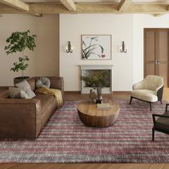 Waverly Burgundy Contemporary Striped 10' x 14' Area Rug Burgundy AWA31