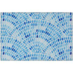 Indoor/Outdoor Surfside ASR37 Blue Washable 1'8" x 2'6" Rug