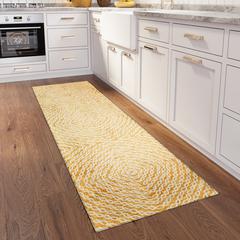 Bravado Gilded Transitional Geometric 2'3" x 7'6" Runner Rug Gilded ABV33