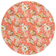 Indoor/Outdoor Surfside ASR36 Peach Washable 8' x 8' Round Rug