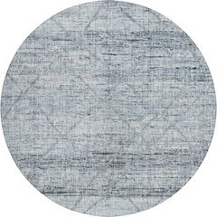 Luxury Washable Indoor/Outdoor Portico Blue 8' x 8' Round Rug