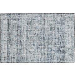 Luxury Washable Indoor/Outdoor Portico Blue 1'8" x 2'6" Rug