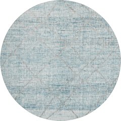 Luxury Washable Indoor/Outdoor Portico Teal 8' x 8' Round Rug