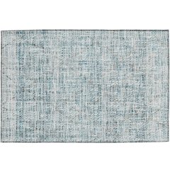 Luxury Washable Indoor/Outdoor Portico Teal 1'8" x 2'6" Rug