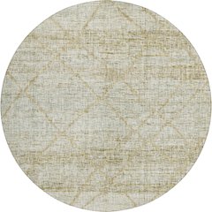 Luxury Washable Indoor/Outdoor Portico Wheat 8' x 8' Round Rug