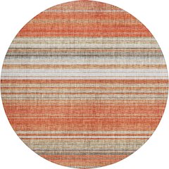 Luxury Washable Indoor/Outdoor Portico Coral 8' x 8' Round Rug