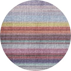 Luxury Washable Indoor/Outdoor Portico Lavender 8' x 8' Round Rug