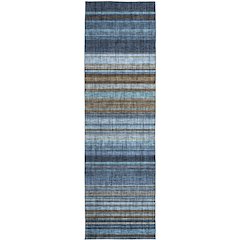 Luxury Washable Indoor/Outdoor Portico Navy 2'3" x 7'6" Runner Rug