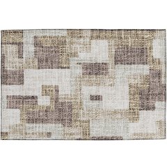 Luxury Washable Indoor/Outdoor Portico Brown 1'8" x 2'6" Rug