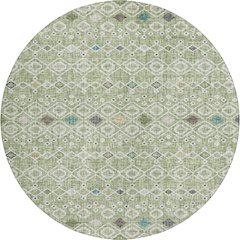 Luxury Washable Indoor/Outdoor Portico Aloe 8' x 8' Round Rug