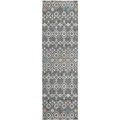 Luxury Washable Indoor/Outdoor Portico Gray 2'3" x 7'6" Runner Rug