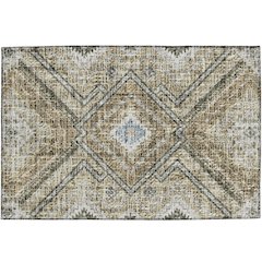 Luxury Washable Indoor/Outdoor Portico Beige 1'8" x 2'6" Rug
