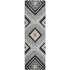 Luxury Washable Indoor/Outdoor Portico Black 2'3" x 7'6" Runner Rug