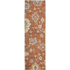 Luxury Washable Indoor/Outdoor Portico Paprika 2'3" x 7'6" Runner Rug