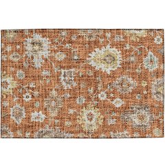 Luxury Washable Indoor/Outdoor Portico Paprika 1'8" x 2'6" Rug