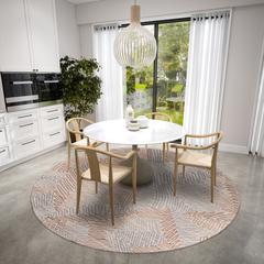 Yuma Mocha Transitional Abstract 8' x 8' Area Rug Mocha AYU41