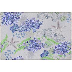Indoor/Outdoor Surfside ASR31 Blue Washable 1'8" x 2'6" Rug