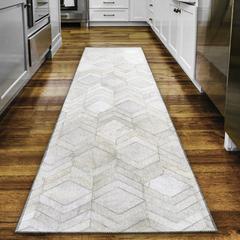 Laredo Ivory Animal Patchwork 2'3" x 7'6" Runner Rug Ivory ALR35