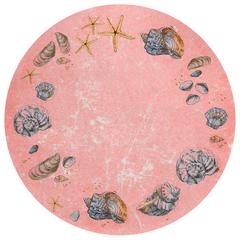 Indoor/Outdoor Surfside ASR39 Peach Washable 8' x 8' Round Rug