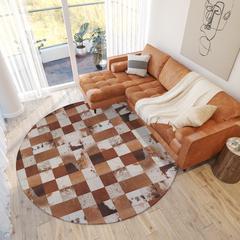 Laredo Brown Animal Patchwork 8' x 8' Round Rug Brown ALR40