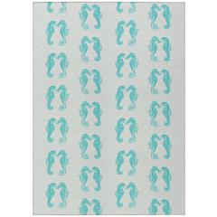 Indoor/Outdoor Surfside ASR45 Aqua Washable 10' x 14' Rug