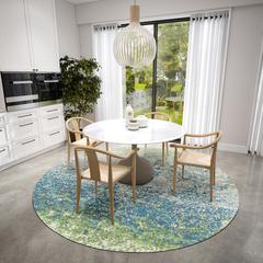 Rylee Green Transitional Abstract 8' x 8' Round Rug Green ARY33