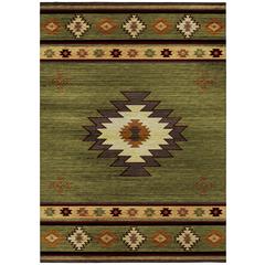 Indoor/Outdoor Sonora ASO34 Green Washable 10' x 14' Rug