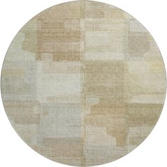 Luxury Washable Indoor/Outdoor Ravenna Beige 8' x 8' Round Rug