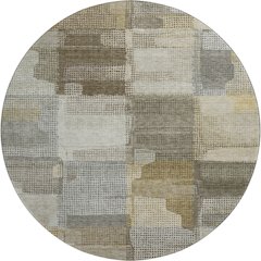 Luxury Washable Indoor/Outdoor Ravenna Taupe 8' x 8' Round Rug