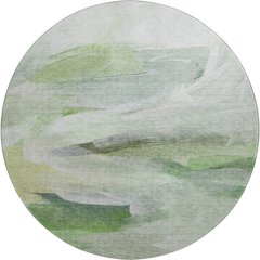 Luxury Washable Indoor/Outdoor Ravenna Aloe 8' x 8' Round Rug