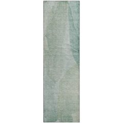 Luxury Washable Indoor/Outdoor Ravenna Aqua 2'3" x 7'6" Runner Rug
