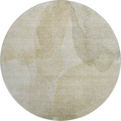 Luxury Washable Indoor/Outdoor Ravenna Putty 8' x 8' Round Rug