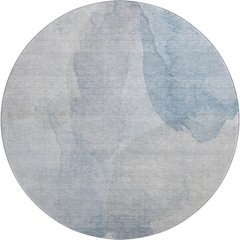 Luxury Washable Indoor/Outdoor Ravenna Sky 8' x 8' Round Rug